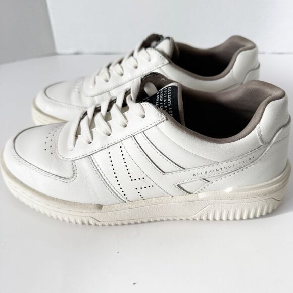 AllSaints Womens Vix White Leather Lace Up WF706Y Sneaker Size 5 - Picture 5 of 9